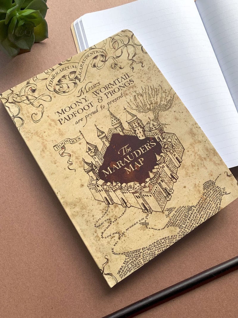 Paper House Productions Harry Potter 8" Foil Accent Soft Cover Journal with Satin Ribbon Page Marker - Marauder's Map - Image 2
